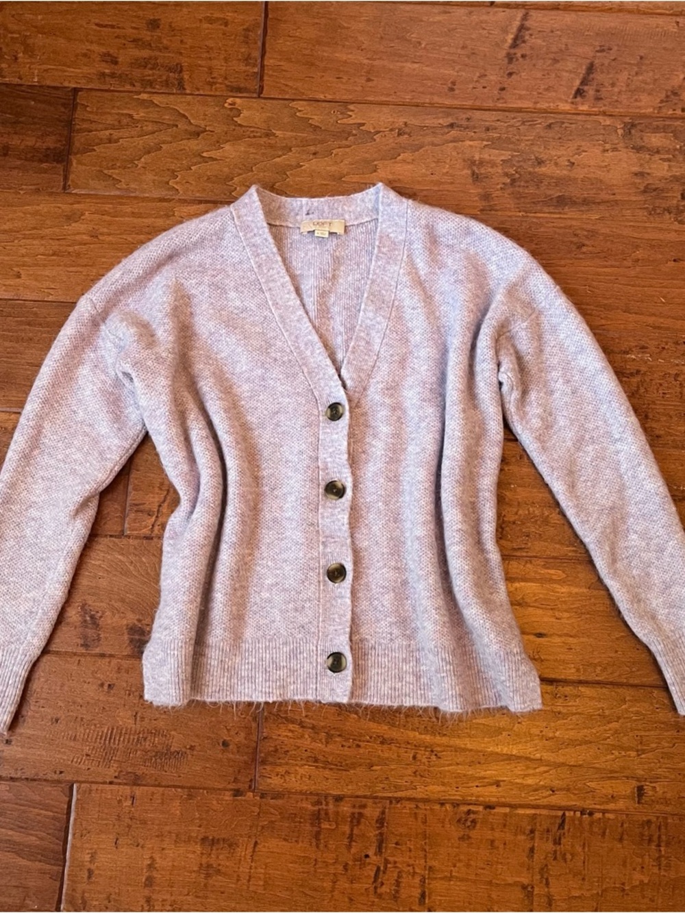 LOFT Lavender V-Neck Button Cardigan size Medium